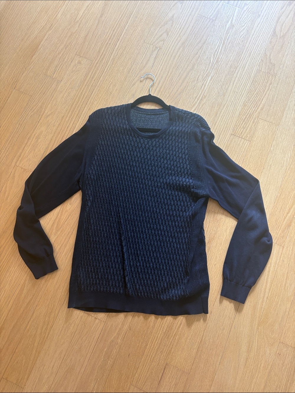 Porsche Design Textured Crewneck Sweater in Navy